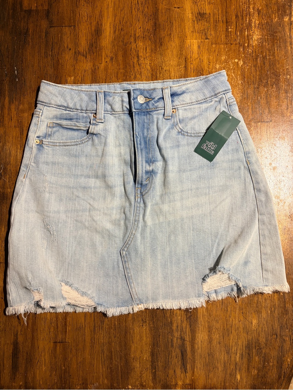 Light Blue Denim Mini Skirt